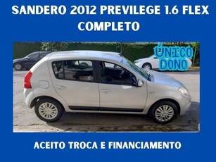 Sandero 2012 Previlege1.6 flex Super Novo Unico Dono - Aceito Troca e Financiamento