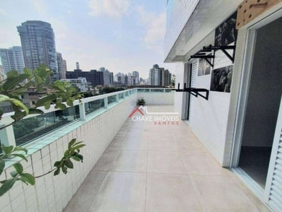 Apartamento garden, 94 m² - venda por r$ 782.000,00 ou aluguel por r$ 5.400,02/mês - embaré - santos/sp