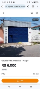 Galpão em Vila Anastácio, São Paulo/SP de 138m² para locação R$ 6.000,00/mes
