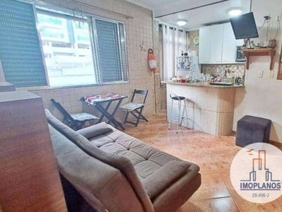 Kitnet com 1 dormitório para alugar, 31 m² por r$ 1.600,01/mês - canto do forte - praia grande/sp