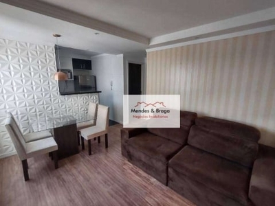 Apartamento com 2 dormitórios para alugar, 45 m² por r$ 1.500,00/mês - vila alzira - guarulhos/sp