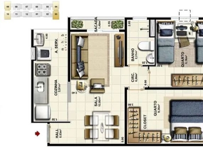 Apartamento 2 quartos em São Cristóvão - Venda