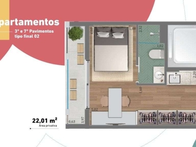 Studio com 1 dormitório à venda, 22 m² por r$ 580.362,00 - jardins - são paulo/sp