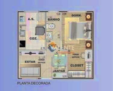 Apartamento com 1 dormitório à venda, 35 m² por R$ 199.000,00 - Vila Voturuá - São Vicente
