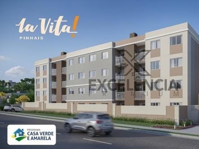 Apartamento em Vargem Grande, Pinhais/PR de 44m² 2 quartos à venda por R$ 208.000,00