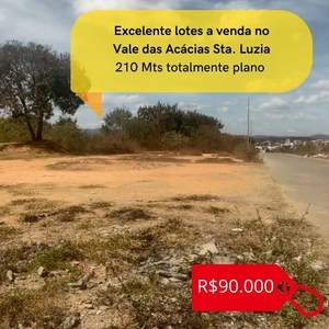 Terreno em Vale das Acácias, Santa Luzia/MG de 10m² à venda por R$ 95.000,00
