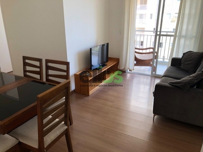 Apartamento MOBILIADO c/ 02 dormitórios, 01 suíte, sacada, 58m² p/ locação por R$2.190,00