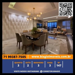 Apartamento para venda possui 147 metros quadrados com 3 quartos em Pituba - Salvador - BA