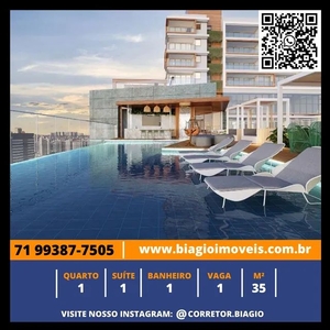 Apartamento para venda possui 35 metros quadrados com 1 quarto em Costa Azul - Salvador -