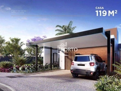 Breve lançamento de casas em condomínio, com 3 dormitórios à venda, 119 m² - reserva jequitibá - piracicaba/sp