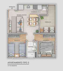 Apartamento com 2 quartos à venda no bairro Carlos Prates, 61m²