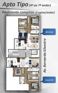 Apartamento com 3 quartos à venda no bairro Rio Branco, 70m²