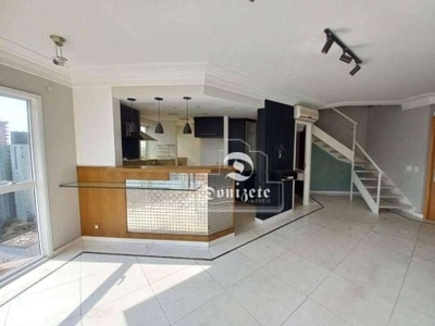 Cobertura com 1 dormitório, 130 m² - venda por r$ 1.200.000,00 ou aluguel por r$ 7.120,20/mês - jardim - santo andré/sp