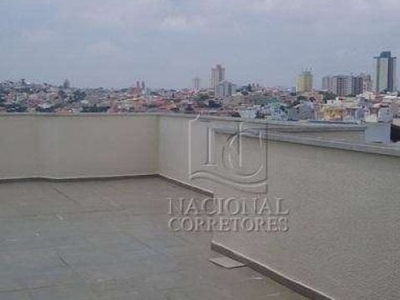 Cobertura com 2 dormitórios à venda, 100 m² por r$ 405.000,00 - vila camilópolis - santo andré/sp
