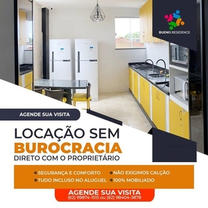 Flat para aluguel com água, energia, gás e internet incluso no Setor Coimbra - Goiânia - G