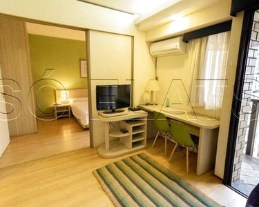Flat QI Inteligente Flat 25m² 1 dormitório 1 vaga para locação em Moema