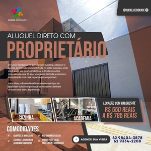 Studio para aluguel com água, energia e gás incluso no Setor Coimbra