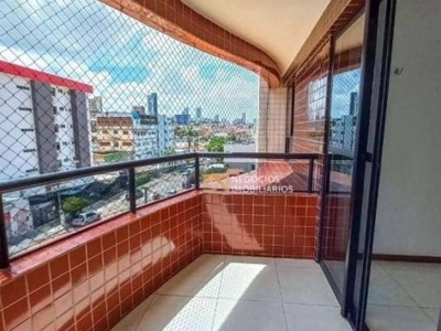 Apartamento com 3 dormitórios sendo 2 suítes e 1 semi para alugar, 110 m² por r$ 4.050/mês - barro vermelho - natal/rn