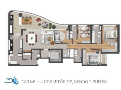 Apartamento em Alphaville Conde II, Barueri/SP de 180m² 4 quartos à venda por R$ 2.618.401,00