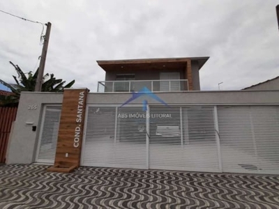 Casa em condomínio fechado com 2 quartos à venda na avenida guido mangioca, 265, balneário maracanã, praia grande, 51 m2 por r$ 249.990