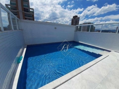 Piscina na cobertura!!! andar alto com vista livre, vista mar, apartamento duplex na cidade de santos!!!