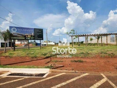 Terreno à venda, 275m² por r$ 340.000 - condomínio boulevard umuarama - uberlândia/mg