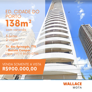 Apartamento em Batista Campos, Belém/PA de 138m² 3 quartos à venda por R$ 899.000,00