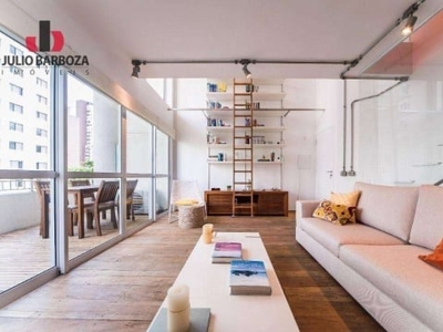 Loft com 1 dormitório, 74 m² - venda por r$ 1.850.000,00 ou aluguel por r$ 13.211,00/mês - vila nova conceição - são paulo/sp