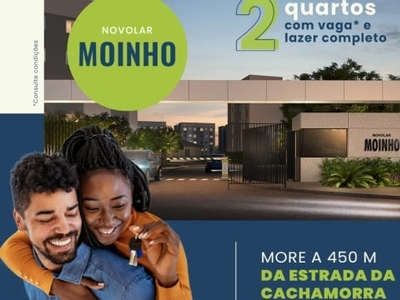 2 quartos com vaga* e lazer completo a 450 metros da estrada da cachamorra e a 25 min. do recreio