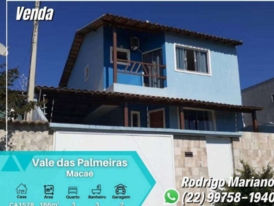 Excelente casa para venda com 166m² com área gourmet no vale das palmeiras - macaé - rj