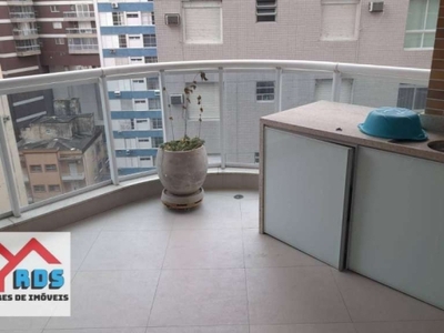 Apartamento com 1 dormitório, 45 m² - venda por r$ 560.000,00 ou aluguel por r$ 5.000,02/mês - gonzaga - santos/sp