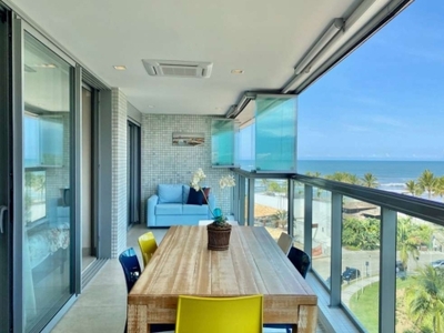 Apartamento pé na areia, ampla vista mar, 2 dormitórios sendo 1 suítes 87 m² por r$ 12.000/mês - riviera de são lourenço - bertioga/sp