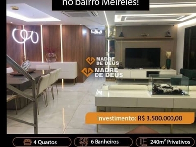 Cobertura com 4 quartos à venda na avenida historiador raimundo girão, 1000, meireles, fortaleza por r$ 3.500.000