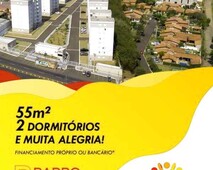 Apartamento para venda possui 55 metros quadrados com 2 quartos