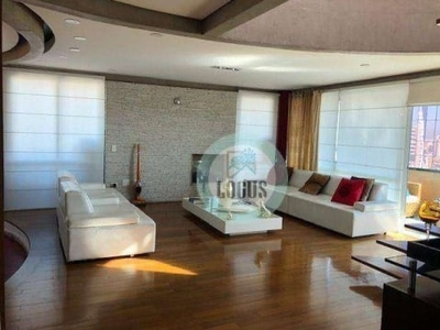 Cobertura com 5 dormitórios, 414 m² - venda por r$ 3.200.000,00 ou aluguel por r$ 14.800,00/mês - jardim - santo andré/sp