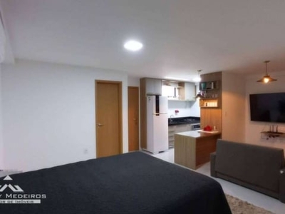 Flat com 1 dormitório à venda, 42 m² por r$ 340.000 - ponta de campina - cabedelo/pb-porteira fechada
