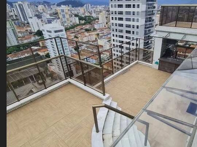 Cobertura duplex para venda possui 350 metros quadrados com 4 quartos em Embaré - Santos