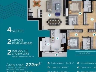 LOCAÇÃO - EDIFÍCIO ROYAL TOWER - APARTAMENTO 04 SUÍTES - MOBILIADO - ALTO PADRÃO - NA RUA