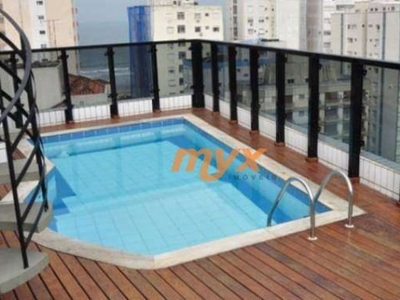 Flat com 1 dormitório à venda, 36 m² por R$ 255.000 - Gonzaga - Santos/SP