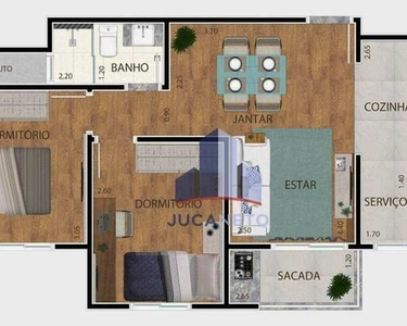 Apartamento com 2 dormitórios à venda, 52 m² por R$ 283.000,00 - Vila Assis Brasil - Mauá