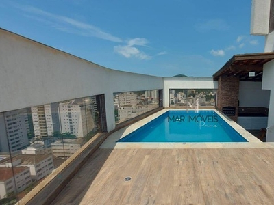 Cobertura Penthouse com 232m² linda vista na praia das Astúrias no Guarujá