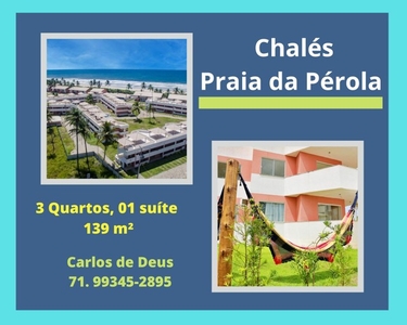 Imperdível: Praia da Pérola, Chalés Privativos 3 Quartos, 139 m² , 01 suíte, em Ilhéus