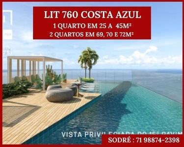Lit 760, 1 e 2 quartos, de 25m² a 70m², 1 e 2 vagas de garagem no Costa Azul (c5)