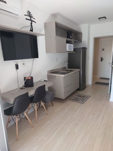 Studio Apartamento Mobiliado 1 Dormitório Suíte Metrô Moema Para Alugar, 24 m² por R$ 3.61