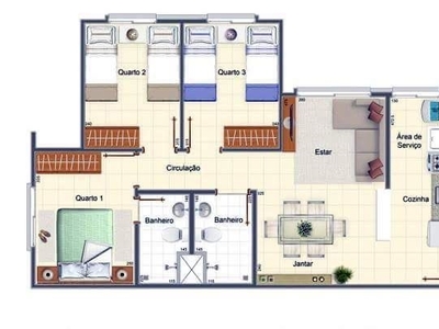 Apartamento à venda com 3 quartos no Riacho Fundo II, Riacho Fundo