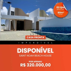 Casa a Venda Em Carapibus, 80m² 2 Quartos, 1 Suíte, piscina, 03 Vagas