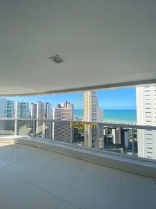 Apartamento com varanda / sacada ampla gourmet e vista para o mar da praia do Cabo Branco