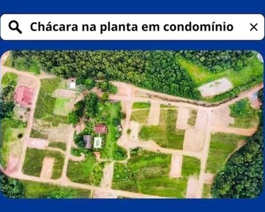 Projeto de Chácara: Lote + construção em condomínio, aceita financiamento 70 km da capital