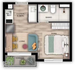 Apartamento à venda em Vila Olímpia com 24 m², 1 quarto