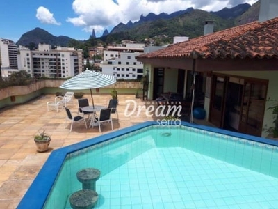 Cobertura com 4 dormitórios à venda, 397 m² por r$ 2.750.000,00 - agriões - teresópolis/rj